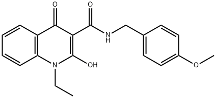 1-ethyl-2-hydroxy-N-(4-methoxybenzyl)-4-oxo-1,4-dihydroquinoline-3-carboxamide Structure