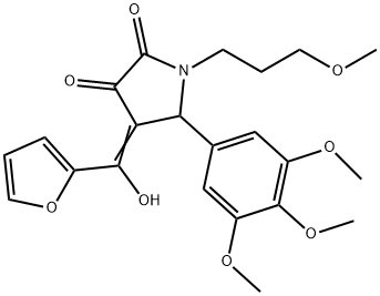 (E)-4-(furan-2-yl(hydroxy)methylene)-1-(3-methoxypropyl)-5-(3,4,5-trimethoxyphenyl)pyrrolidine-2,3-dione Structure