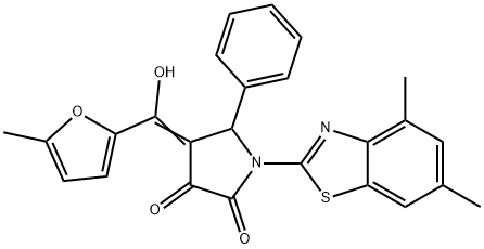 (E)-1-(4,6-dimethylbenzo[d]thiazol-2-yl)-4-(hydroxy(5-methylfuran-2-yl)methylene)-5-phenylpyrrolidine-2,3-dione Structure