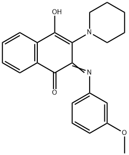 (Z)-4-hydroxy-2-((3-methoxyphenyl)imino)-3-(piperidin-1-yl)naphthalen-1(2H)-one Structure