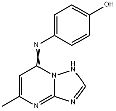 (Z)-4-((5-methyl-[1,2,4]triazolo[1,5-a]pyrimidin-7(1H)-ylidene)amino)phenol 구조식 이미지