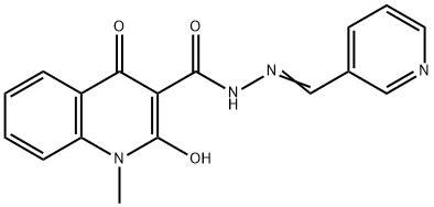 (E)-2-hydroxy-1-methyl-4-oxo-N'-(pyridin-3-ylmethylene)-1,4-dihydroquinoline-3-carbohydrazide Structure