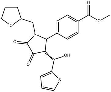 (E)-methyl 4-(3-(hydroxy(thiophen-2-yl)methylene)-4,5-dioxo-1-((tetrahydrofuran-2-yl)methyl)pyrrolidin-2-yl)benzoate Structure