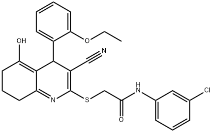 N-(3-chlorophenyl)-2-((3-cyano-4-(2-ethoxyphenyl)-5-hydroxy-4,6,7,8-tetrahydroquinolin-2-yl)thio)acetamide Structure