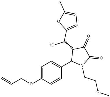 (E)-5-(4-(allyloxy)phenyl)-4-(hydroxy(5-methylfuran-2-yl)methylene)-1-(2-methoxyethyl)pyrrolidine-2,3-dione Structure