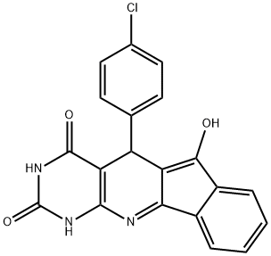 5-(4-chlorophenyl)-5H-indeno[2',1':5,6]pyrido[2,3-d]pyrimidine-2,4,6-triol Structure