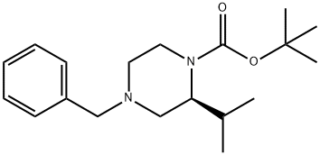 (S)-tert-butyl 4-benzyl-2-isopropylpiperazine-1-carboxylate 구조식 이미지