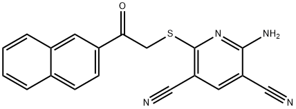 2-amino-6-{[2-(naphthalen-2-yl)-2-oxoethyl]sulfanyl}pyridine-3,5-dicarbonitrile 구조식 이미지