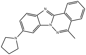 5-methyl-9-(pyrrolidin-1-yl)benzimidazo[2,1-a]phthalazine 구조식 이미지