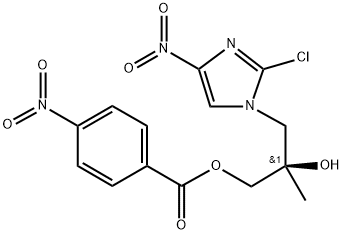 (R)-2-chloro-1-[2-hydroxy-2-methyl-3-(4-nitrobenzoyloxy)]-propyl-4-nitroimidazole Structure