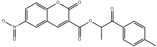 1-oxo-1-(p-tolyl)propan-2-yl 6-nitro-2-oxo-2H-chromene-3-carboxylate 구조식 이미지