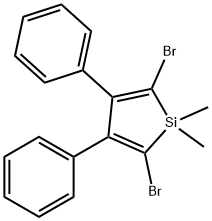 2,5-디브로모-1,1-디메틸-3,4-디페닐실롤 구조식 이미지