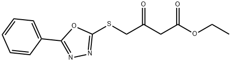 ethyl 3-oxo-4-((5-phenyl-1,3,4-oxadiazol-2-yl)thio)butanoate 구조식 이미지