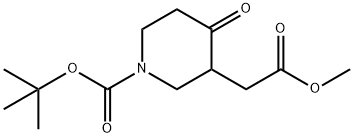 tert-butyl 3-((methoxycarbonyl)methyl)-4-oxopiperidine-1-carboxylate 구조식 이미지