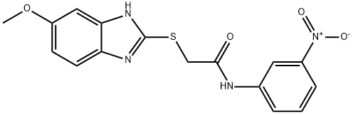 2-[(5-methoxy-1H-benzimidazol-2-yl)sulfanyl]-N-(3-nitrophenyl)acetamide 구조식 이미지