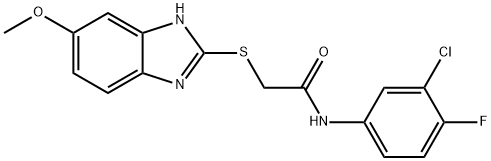 N-(3-chloro-4-fluorophenyl)-2-[(5-methoxy-1H-benzimidazol-2-yl)sulfanyl]acetamide Structure