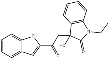 3-[2-(1-benzofuran-2-yl)-2-oxoethyl]-1-ethyl-3-hydroxy-1,3-dihydro-2H-indol-2-one Structure