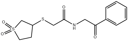 2-[(1,1-dioxidotetrahydrothiophen-3-yl)sulfanyl]-N-(2-oxo-2-phenylethyl)acetamide 구조식 이미지