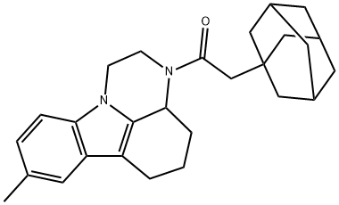 2-(adamantan-1-yl)-1-(8-methyl-3a,4,5,6-tetrahydro-1H-pyrazino[3,2,1-jk]carbazol-3(2H)-yl)ethanone 구조식 이미지