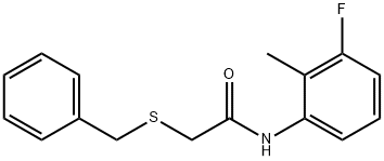 2-(benzylsulfanyl)-N-(3-fluoro-2-methylphenyl)acetamide 구조식 이미지