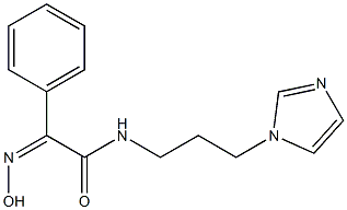 (2Z)-2-(hydroxyimino)-N-[3-(1H-imidazol-1-yl)propyl]-2-phenylethanamide 구조식 이미지