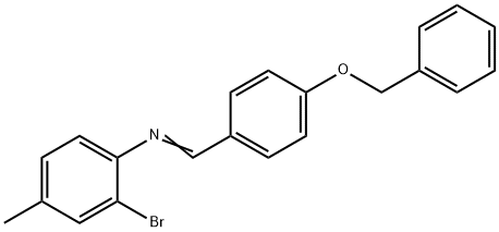 N-(4-BENZYLOXYBENZYLIDENE)-2-BROMO-4-METHYLANILINE 구조식 이미지