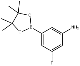 3-fluoro-5-(4,4,5,5-tetramethyl-1,3,2-dioxaborolan-2-yl)benzenamine 구조식 이미지