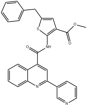 methyl 5-benzyl-2-(2-(pyridin-3-yl)quinoline-4-carboxamido)thiophene-3-carboxylate Structure