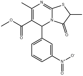 methyl 2,7-dimethyl-5-(3-nitrophenyl)-3-oxo-2,3-dihydro-5H-[1,3]thiazolo[3,2-a]pyrimidine-6-carboxylate 구조식 이미지