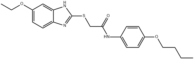 N-(4-butoxyphenyl)-2-[(5-ethoxy-1H-benzimidazol-2-yl)sulfanyl]acetamide 구조식 이미지