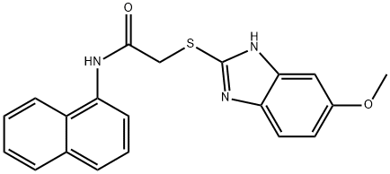 2-[(5-methoxy-1H-benzimidazol-2-yl)sulfanyl]-N-(naphthalen-1-yl)acetamide 구조식 이미지