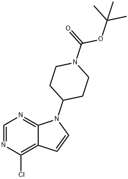 tert-butyl 4-(4-chloro-7H-pyrrolo[2,3-d]pyrimidin-7-yl)piperidine-1-carboxylate 구조식 이미지