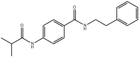 4-[(2-methylpropanoyl)amino]-N-(2-phenylethyl)benzamide 구조식 이미지