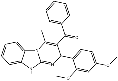 [2-(2,4-dimethoxyphenyl)-4-methyl-1,2-dihydropyrimido[1,2-a]benzimidazol-3-yl](phenyl)methanone Structure