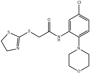N-[5-chloro-2-(morpholin-4-yl)phenyl]-2-(4,5-dihydro-1,3-thiazol-2-ylsulfanyl)acetamide Structure