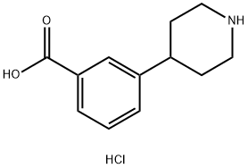 Benzoic acid, 3-(4-piperidinyl)-, hydrochloride Structure