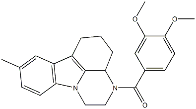 (3,4-dimethoxyphenyl)(8-methyl-3a,4,5,6-tetrahydro-1H-pyrazino[3,2,1-jk]carbazol-3(2H)-yl)methanone Structure
