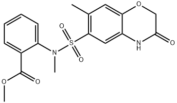 methyl 2-{methyl[(7-methyl-3-oxo-3,4-dihydro-2H-1,4-benzoxazin-6-yl)sulfonyl]amino}benzoate Structure