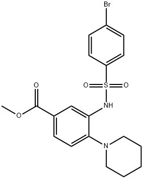 methyl 3-(4-bromophenylsulfonamido)-4-(piperidin-1-yl)benzoate Structure