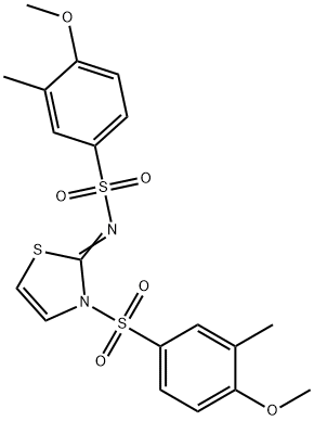 4-methoxy-N-[(2Z)-3-[(4-methoxy-3-methylphenyl)sulfonyl]-1,3-thiazol-2(3H)-ylidene]-3-methylbenzenesulfonamide 구조식 이미지