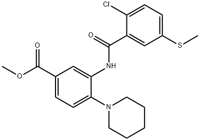 methyl 3-(2-chloro-5-(methylthio)benzamido)-4-(piperidin-1-yl)benzoate 구조식 이미지