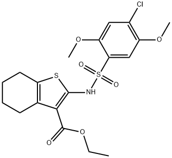 ethyl 2-(4-chloro-2,5-dimethoxyphenylsulfonamido)-4,5,6,7-tetrahydrobenzo[b]thiophene-3-carboxylate 구조식 이미지