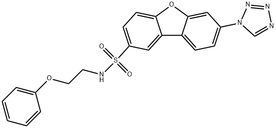 N-(2-phenoxyethyl)-7-(1H-tetrazol-1-yl)dibenzo[b,d]furan-2-sulfonamide Structure