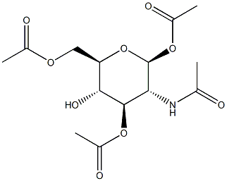 2-(Acetylamino)-2-deoxy-beta-D-glucopyranose 1,3,6-triacetate 구조식 이미지