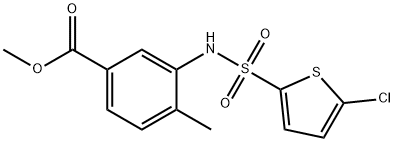 methyl 3-(5-chlorothiophene-2-sulfonamido)-4-methylbenzoate 구조식 이미지