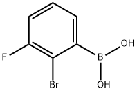 (2-브로모-3-플루오로페닐)붕소산 구조식 이미지