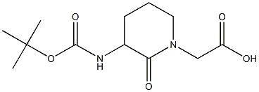 2-(3-((tert-Butoxycarbonyl)amino)-2-oxopiperidin-1-yl)acetic acid Structure