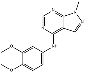 N-(3,4-dimethoxyphenyl)-1-methyl-1H-pyrazolo[3,4-d]pyrimidin-4-amine 구조식 이미지