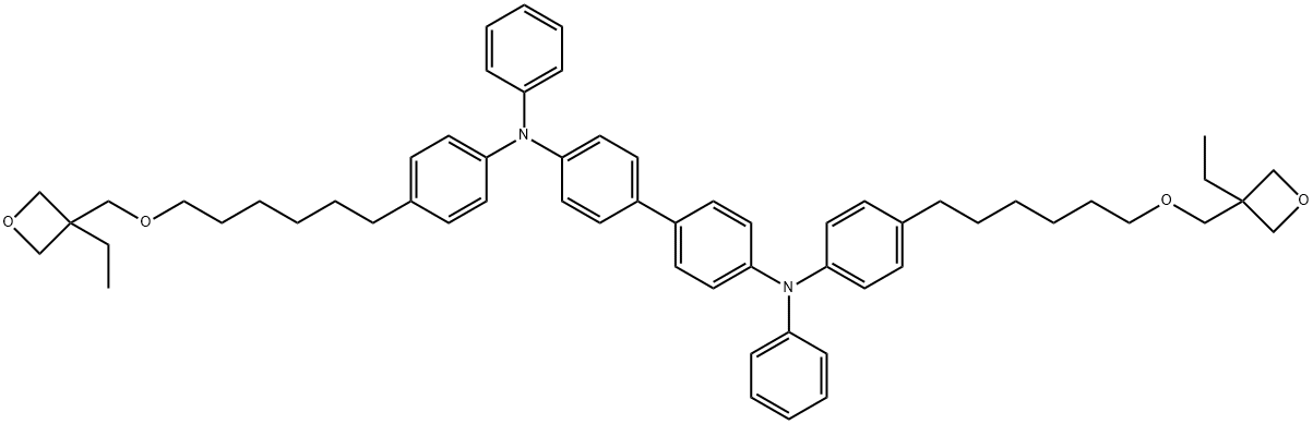 N4,N4'-bis(4-(6-((3-ethyloxetan-3-yl)methoxy)hexyl)phenyl)-N4,N4'-diphenyl-[1,1'-biphenyl]-4,4'-diamine Structure