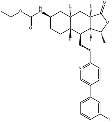 750634-26-5 ethyl ((1R,3aR,4aR,6R,8aR,9S,9aS)-9-((E)-2 -(5-(3-fluorophenyl)pyridin-2-yl)vinyl)-1-methyl-3-oxododecahydronaphtho[2,3-c]furan-6-yl)carbamate